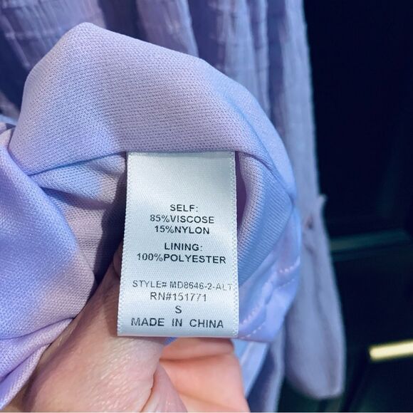 Altard State Bows Above Lavender Purple Ruffle Tie Shoulder Tiered Dress | Small - Picture 5 of 7